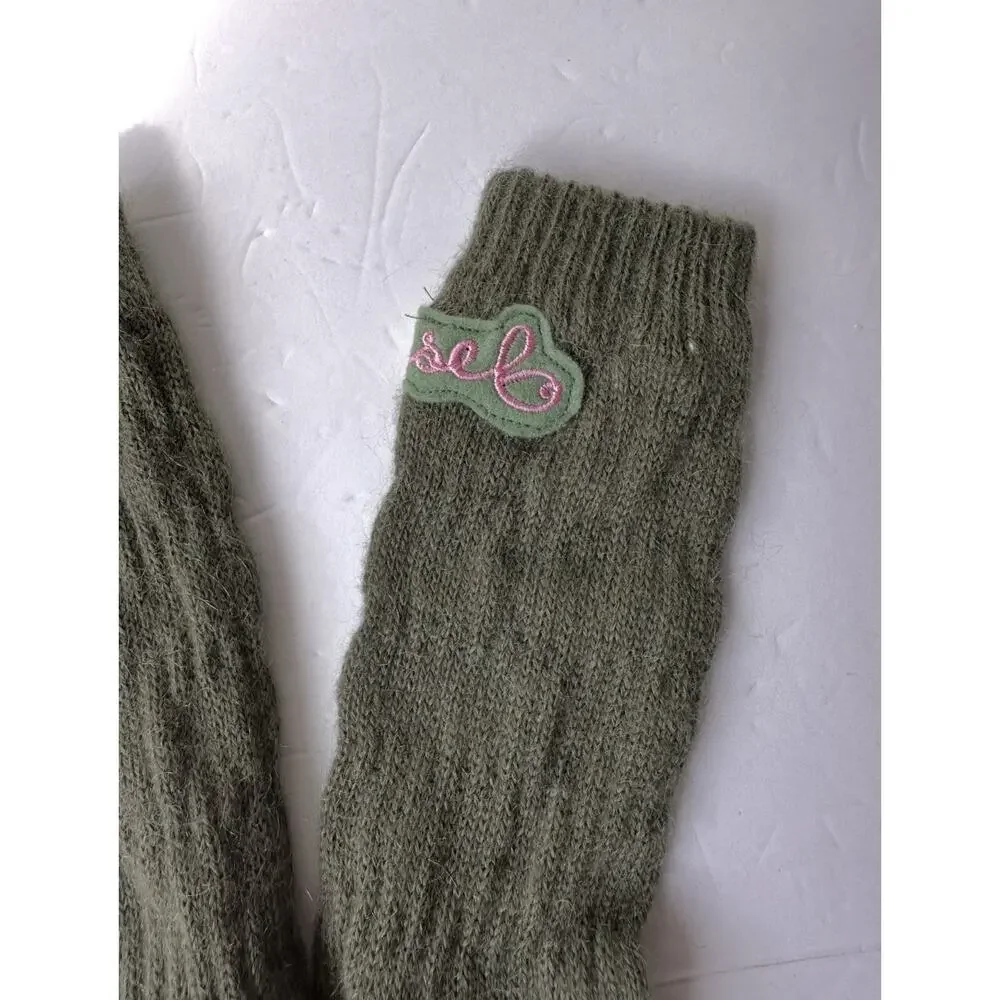 Diesel long mohair wool blend knitted girls gloves 3-8 years
